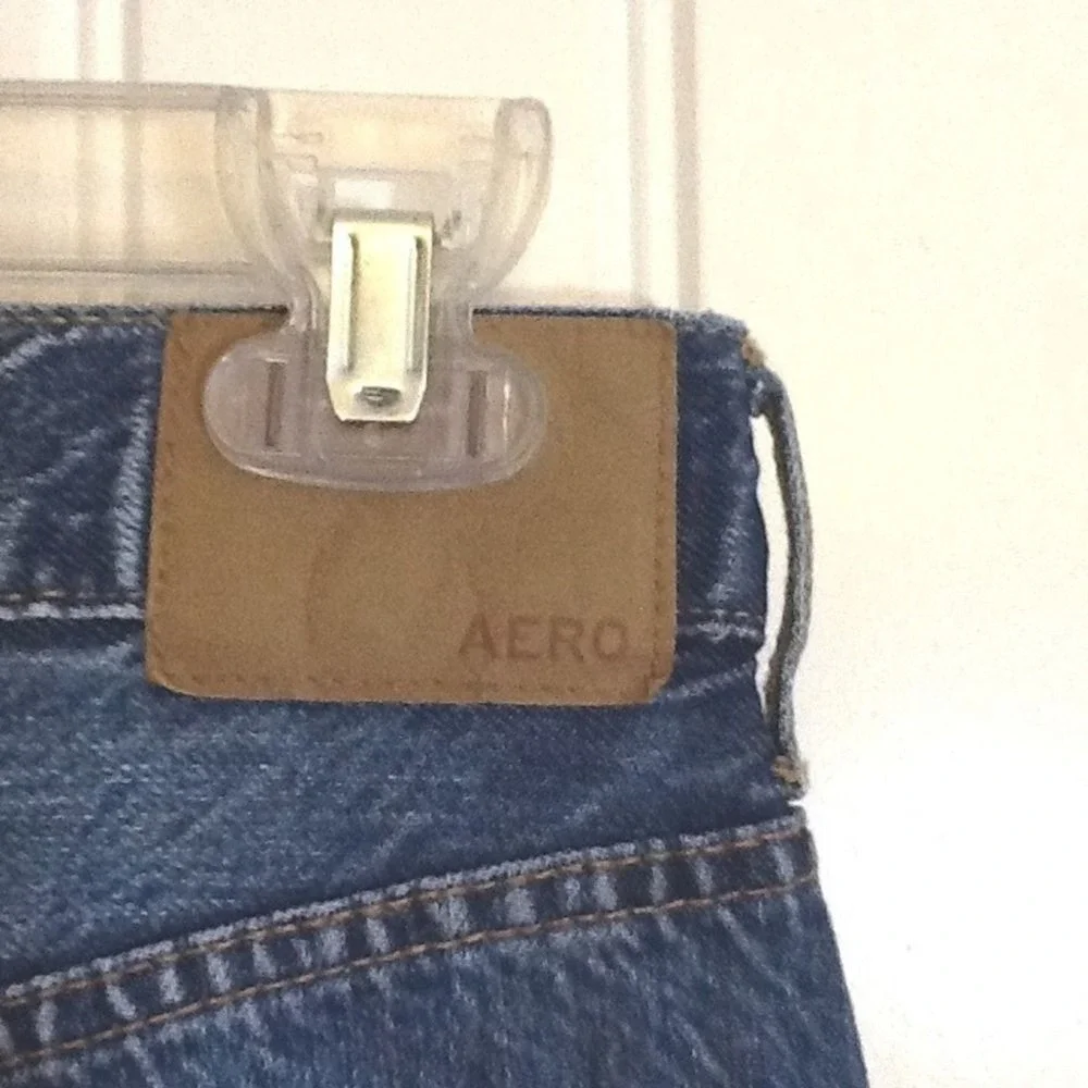 Aeropostale 90s Baggy Jeans W24‎ Size 2 Reg Distressed Denim Button Fly Y2K